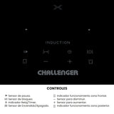 Estufa de Empotrar Challenger Inducción Negro 30x52cm 220 Voltios con Dos Quemadores y con Pantalla Digital - ESTUFAS DE EMPORTRAR Y CUBIERTAS | Bylmo