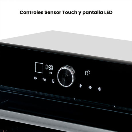Horno de Empotrar Challenger Aura Negro 59.5x59.5cm Electrico 220 Voltios con Pantalla Digital - HORNOS DE EMPORTRAR | Bylmo