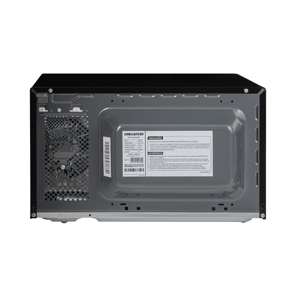 Horno Microondas Challenger Negro 44x29.5cm de 20 Litros con Seis Funciones Preconfiguradas - HORNOS MICROONDAS | Bylmo