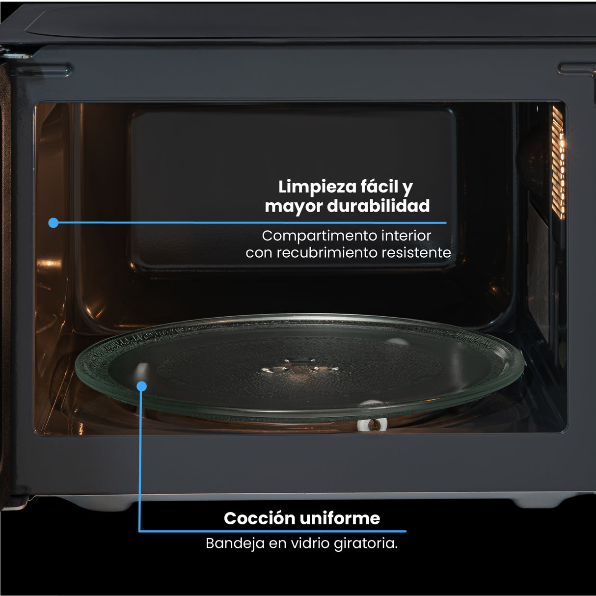 Horno Microondas Challenger Negro 44x29.5cm de 20 Litros con Seis Funciones Preconfiguradas - HORNOS MICROONDAS | Bylmo