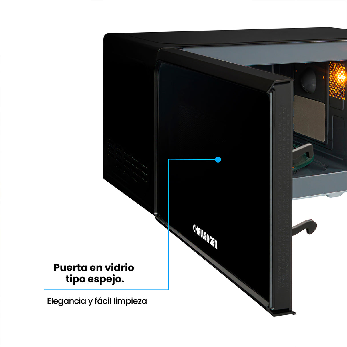 Horno Microondas Challenger Negro 52x30cm de 32 Litros con Seis Funciones Preconfiguradas - HORNOS MICROONDAS | Bylmo