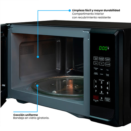 Horno Microondas Challenger Negro 52x30cm de 32 Litros con Seis Funciones Preconfiguradas - HORNOS MICROONDAS | Bylmo