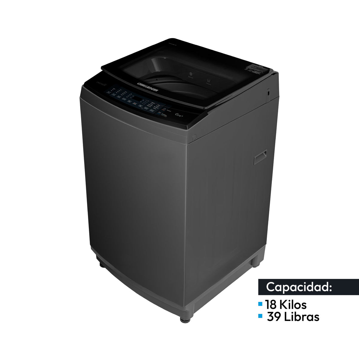 Lavadora Challenger Gris 61x100cm 18 Kilogramos