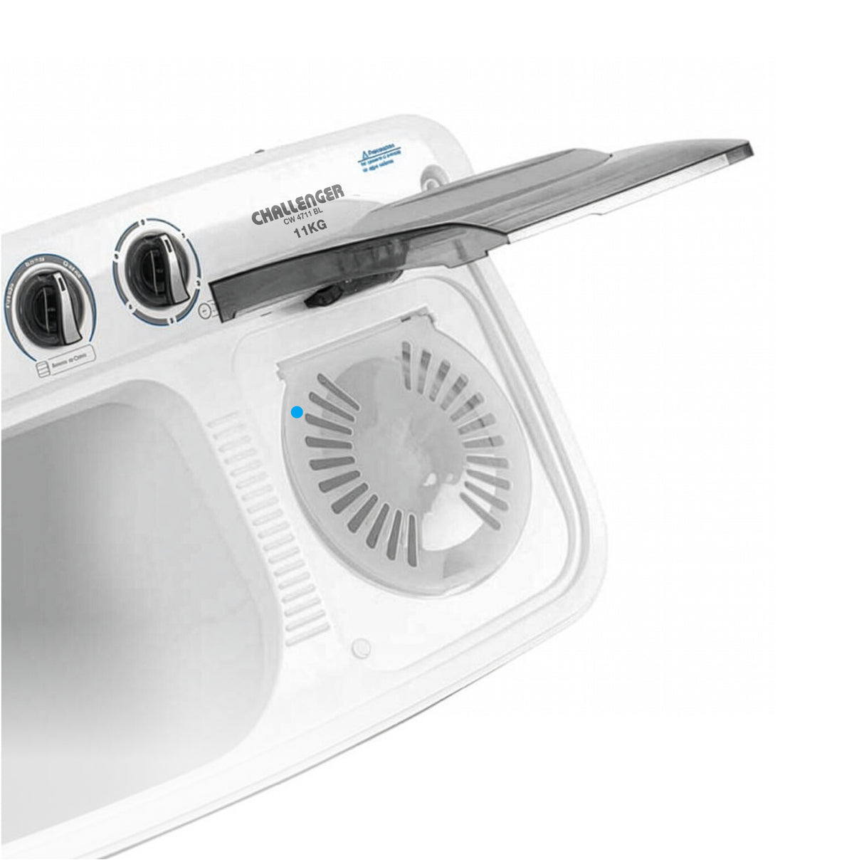 Lavadora Semiautomática Challenger Blanco y Gris 76.1x88.5cm 11 Kilogramos - LAVADORAS Y SECADORAS | Bylmo
