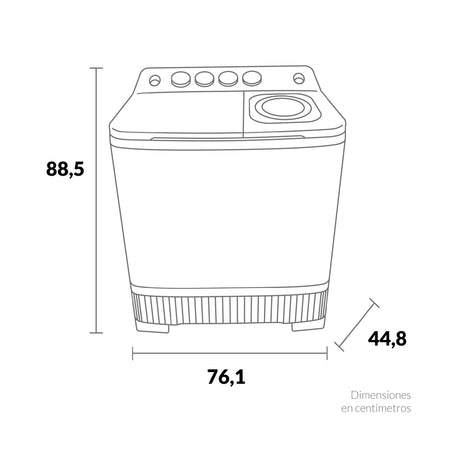 Lavadora Semiautomática Challenger Blanco y Gris 76.1x88.5cm 11 Kilogramos - LAVADORAS Y SECADORAS | Bylmo
