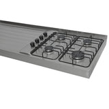 Mesón de Cocina Challenger Gris 180x50.3cm de Acero Inoxidable con Pozuelo Lado Izquierdo y con Estufa - MESONES DE COCINA | Bylmo