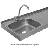 Mesón de Cocina Challenger Gris 180x50.3cm de Acero Inoxidable con Pozuelo Lado Izquierdo y con Estufa - MESONES DE COCINA | Bylmo