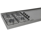 Mesón de Cocina Challenger Gris 180x50.3cm de Acero Inoxidable con Pozuelo Lado Derecho y con Estufa - MESONES DE COCINA | Bylmo