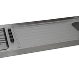 Mesón de Cocina Challenger Gris 180x50.3cm de Acero Inoxidable con Pozuelo Lado Derecho y con Estufa - MESONES DE COCINA | Bylmo