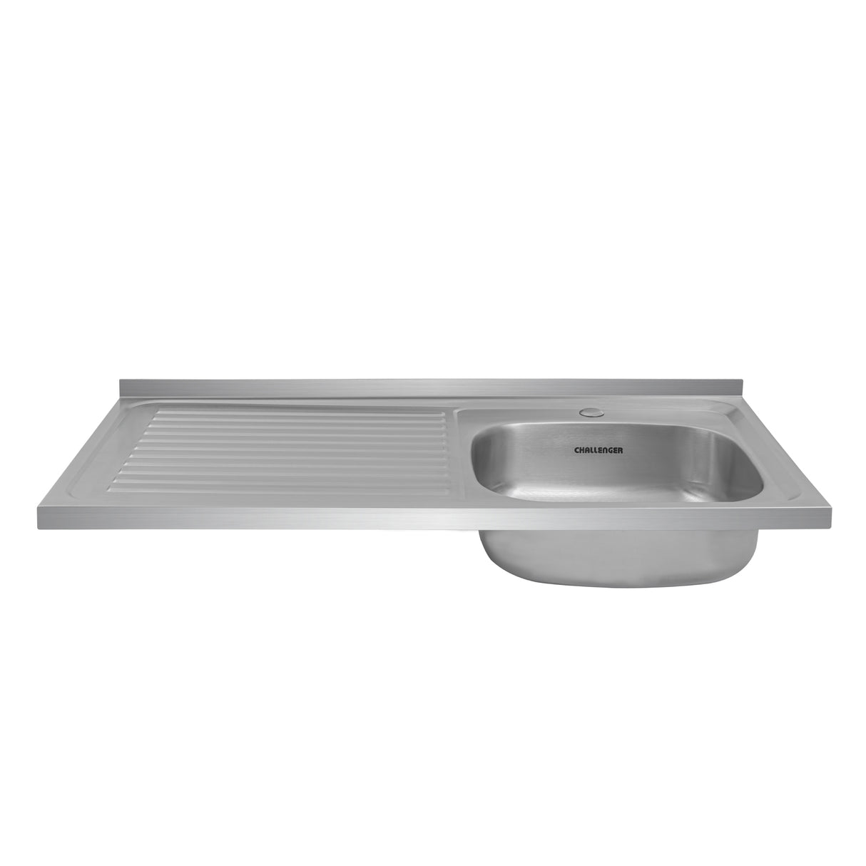 Mesón de Cocina Challenger Gris 100x50cm de Acero Inoxidable con Pozuelo Lado Derecho y sin Estufa - MESONES DE COCINA | Bylmo