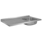 Mesón de Cocina Challenger Gris 100x50cm de Acero Inoxidable con Pozuelo Lado Derecho y sin Estufa - MESONES DE COCINA | Bylmo
