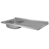Mesón de Cocina Challenger Gris 100x50cm de Acero Inoxidable con Pozuelo Lado Izquierdo y sin Estufa - MESONES DE COCINA | Bylmo