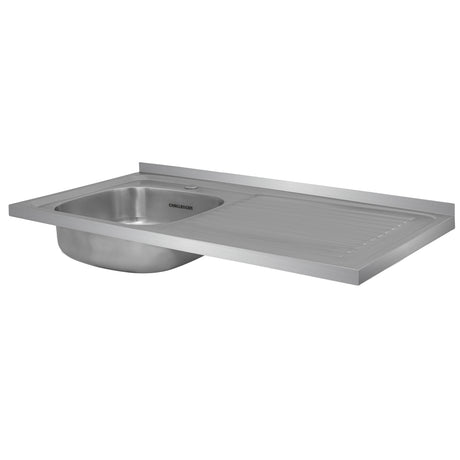 Mesón de Cocina Challenger Gris 100x50cm de Acero Inoxidable con Pozuelo Lado Izquierdo y sin Estufa - MESONES DE COCINA | Bylmo