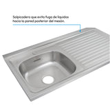 Mesón de Cocina Challenger Gris 100x50cm de Acero Inoxidable con Pozuelo Lado Izquierdo y sin Estufa - MESONES DE COCINA | Bylmo