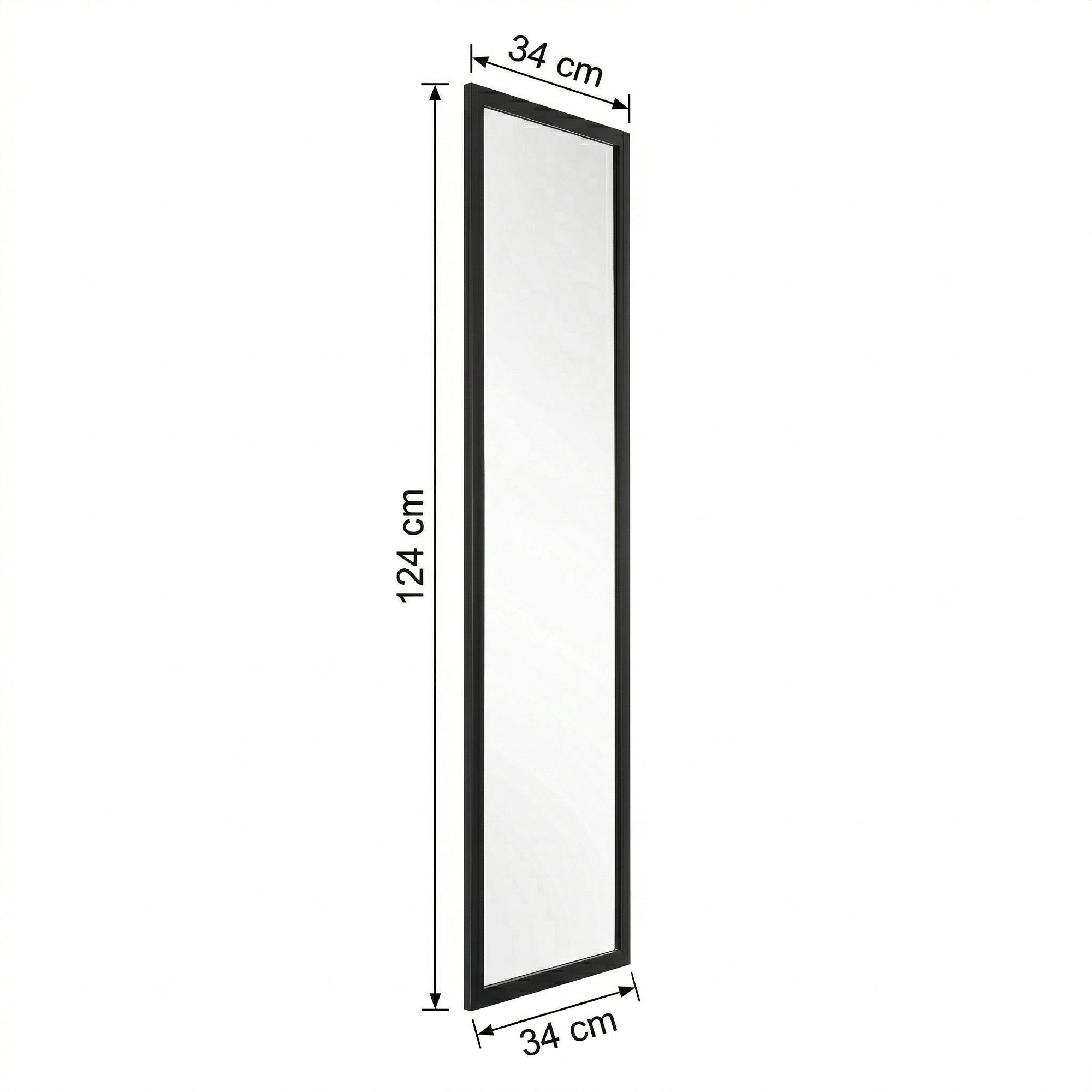 Espejo de Pared Liam Negro 34x124cm Rectangular con Marco en