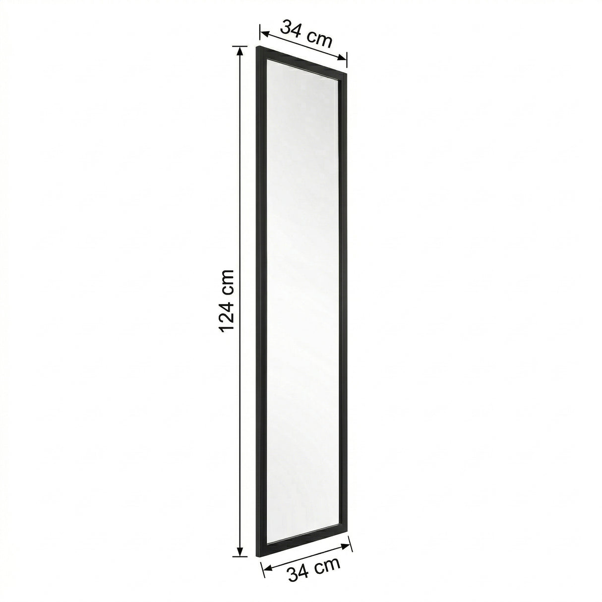 Espejo de Pared Liam Negro 34x124cm Rectangular con Marco en Poliestireno - ESPEJOS DE PARED | Bylmo