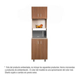 Alacena Challenger Nola 60x218cm con Dos Puertas y con Espacio para Microondas - ALACENAS Y MUEBLES MICROONDAS | Bylmo
