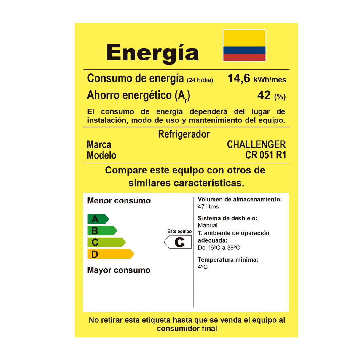 Mini Bar Challenger Gris 46.4x51.8cm Frost de 47 Litros y con Congelador - MINIBAR | Bylmo
