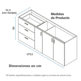 Mueble Inferior de Cocina Challenger Acandi 179.2x85cm sin Meson y sin Estufa