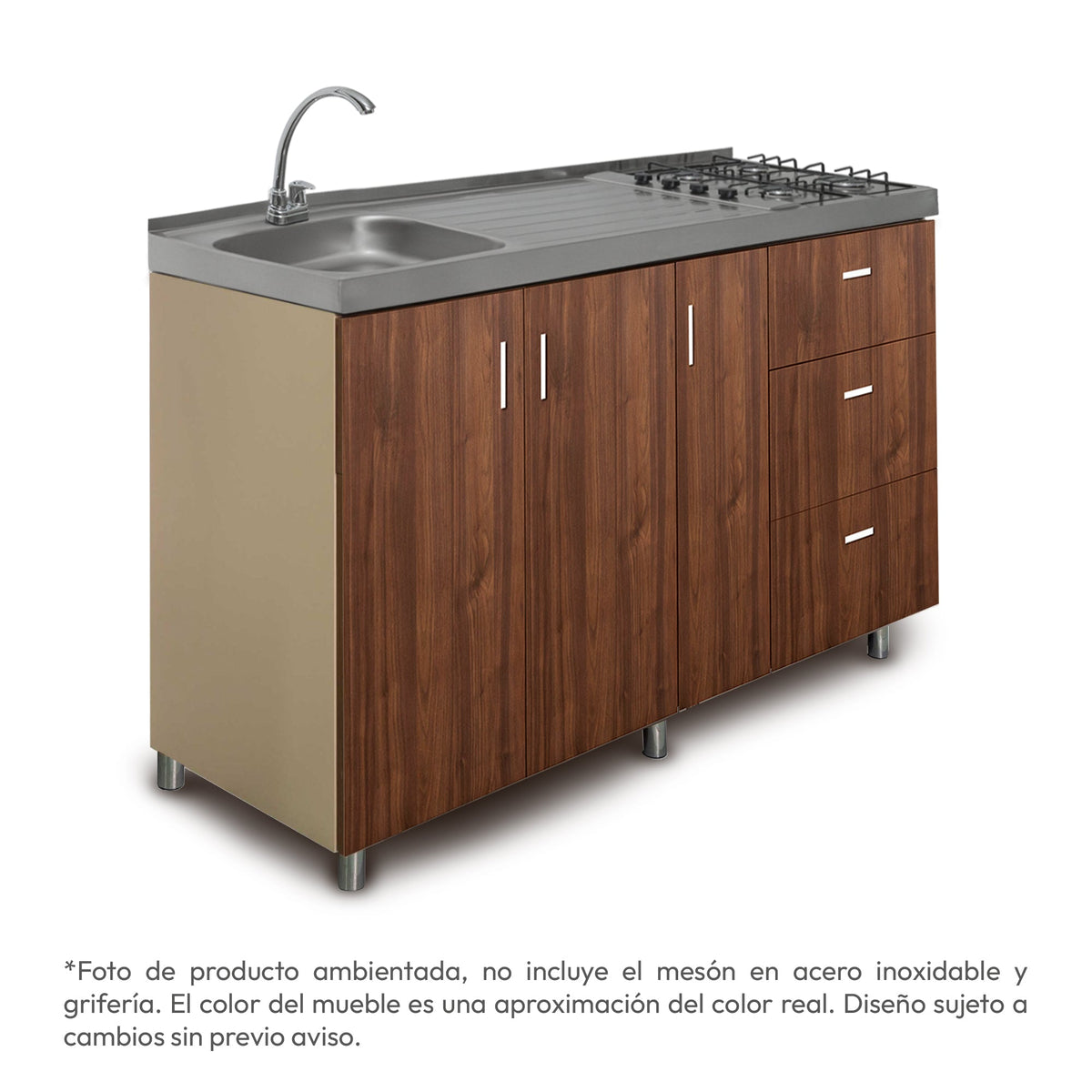Mueble Inferior de Cocina Challenger Nola 179.2x85cm sin Meson y sin Estufa