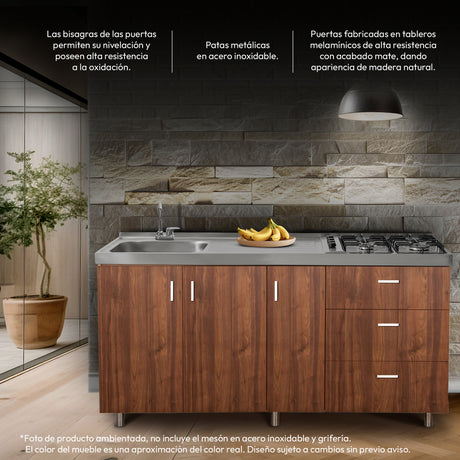 Mueble Inferior de Cocina Challenger Nola 179.2x85cm sin Meson y sin Estufa - MUEBLES INFERIORES DE COCINA | Bylmo