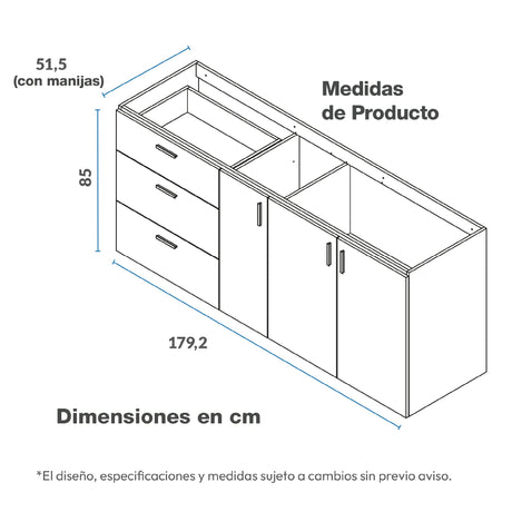 Mueble Inferior de Cocina Challenger Nola 179.2x85cm sin Meson y sin Estufa - MUEBLES INFERIORES DE COCINA | Bylmo