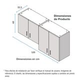 Mueble Superior de Cocina Challenger Acandi 120x60cm con Espacio para Extractor - MUEBLES SUPERIORES DE COCINA | Bylmo