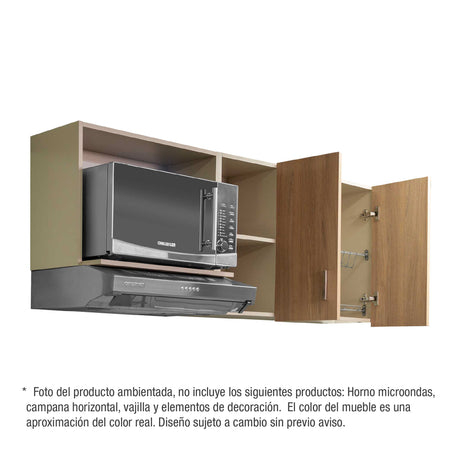 Mueble Superior de Cocina Challenger Acandi 150x60cm con Espacio para Extractor y con Espacio para Microondas - MUEBLES SUPERIORES DE COCINA | Bylmo