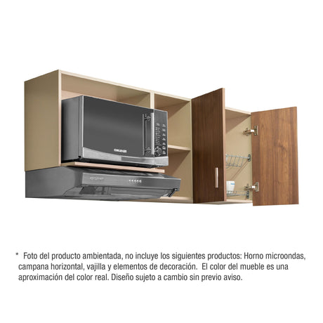 Mueble Superior de Cocina Challenger Nola 150x60cm con Espacio para Extractor y con Espacio para Microondas