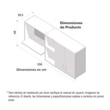 Mueble Superior de Cocina Challenger Nola 150x60cm con Espacio para Extractor y con Espacio para Microondas