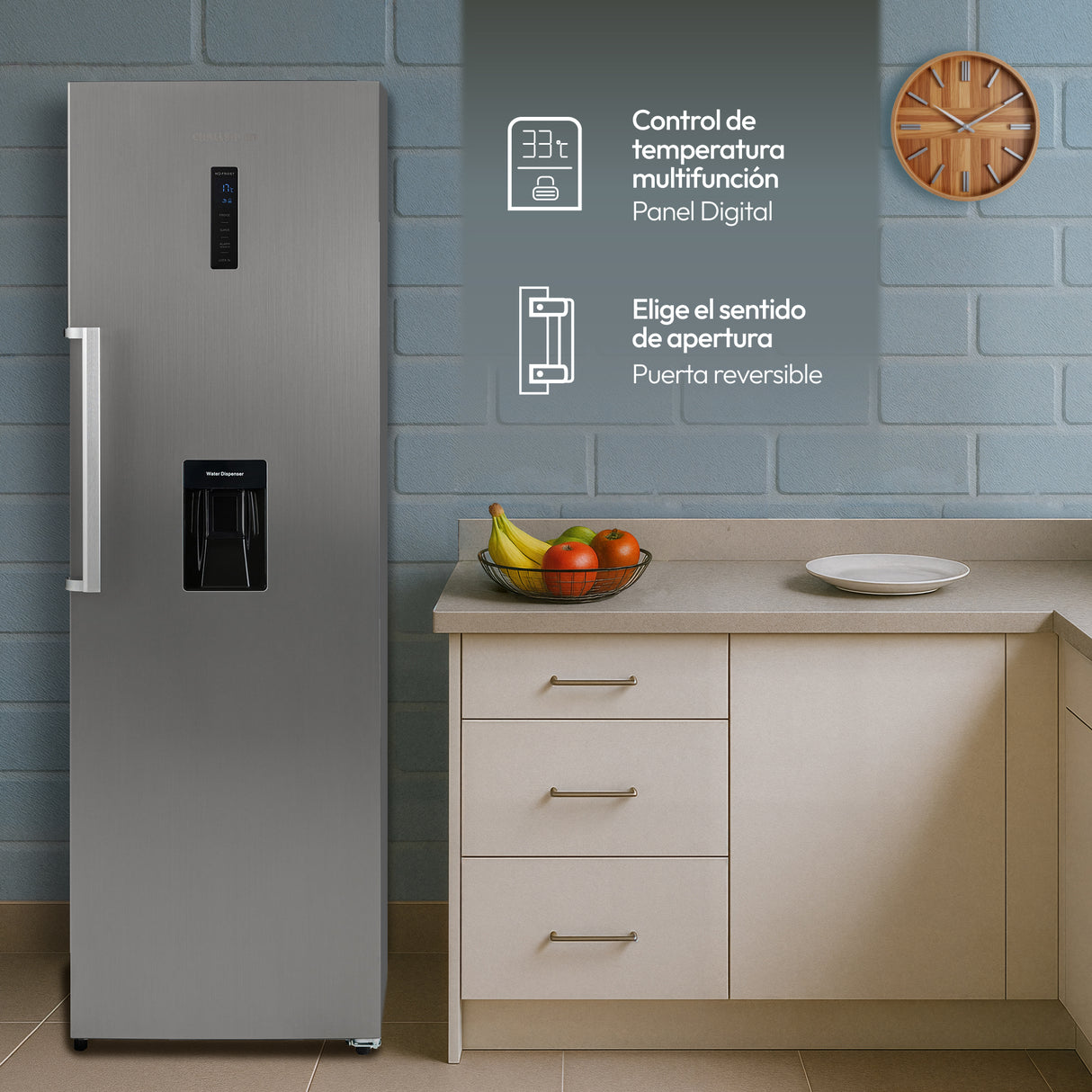 Nevera Challenger Twin Gris 60x185cm No Frost de 354 Litros y sin Congelador - NEVERAS | Bylmo