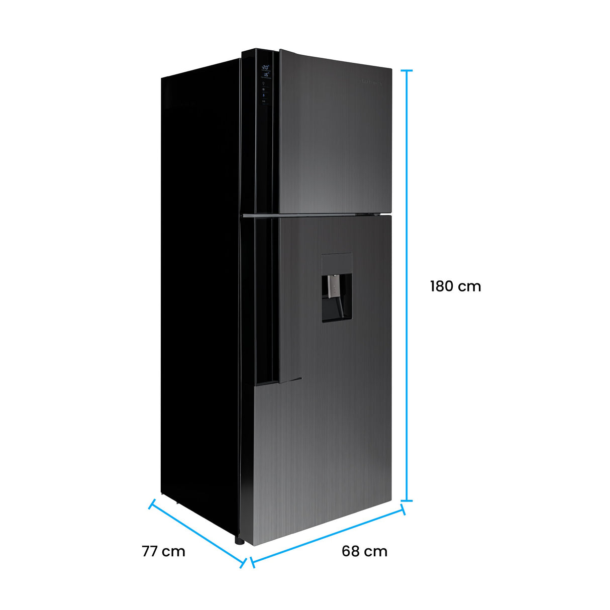 Nevera Inverter Challenger E - Cool Gris Oscuro 68x180cm No Frost de 403 Litros con Dispensador de Agua y con Congelador - NEVERAS | Bylmo