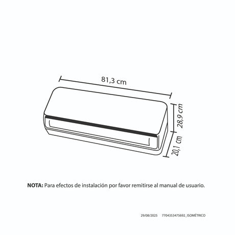 Aire Acondicionado Haceb Blanco 164x79cm 110 Voltios de 12000 BTU con Filtro y Control Remoto - AIRES ACONDICIONADOS | Bylmo
