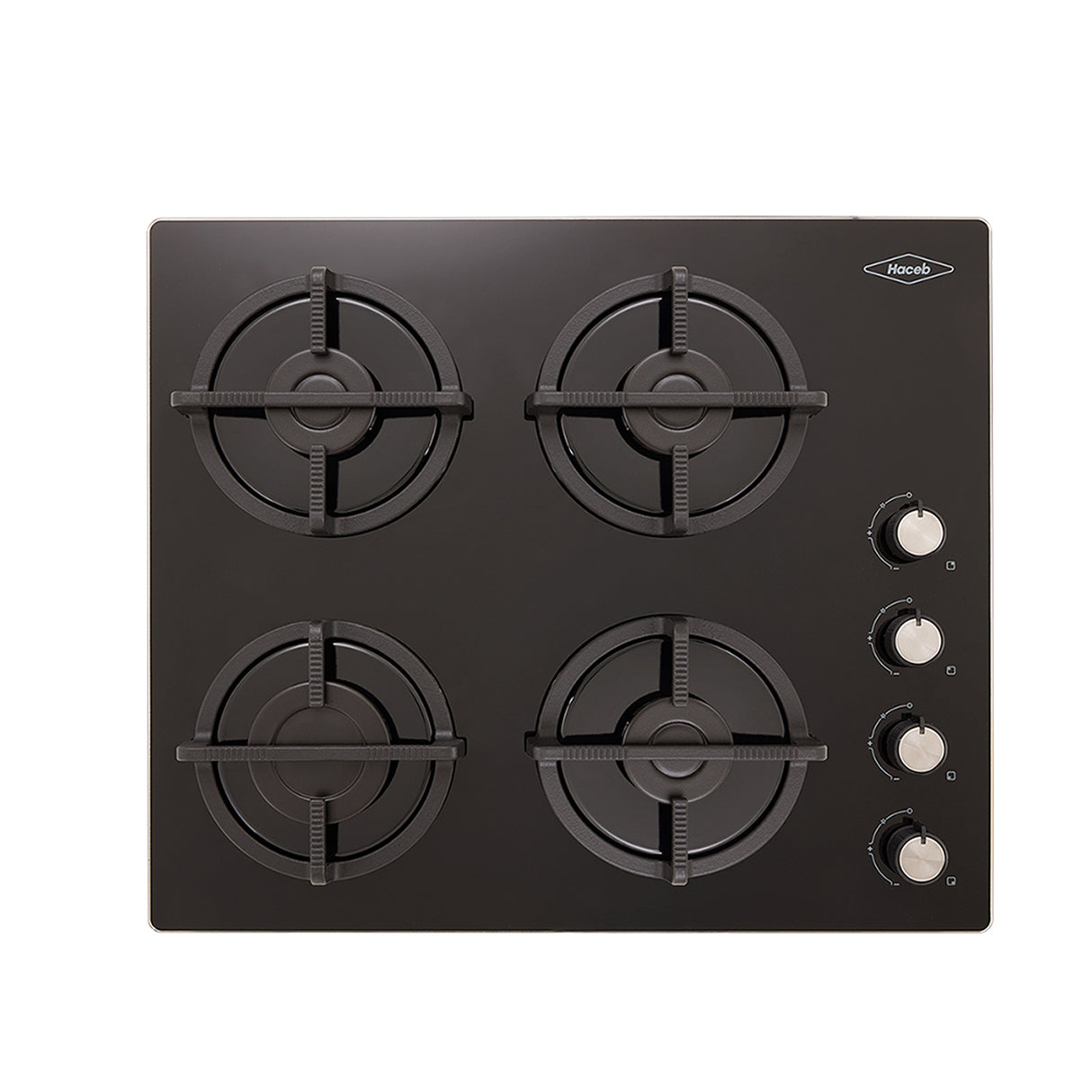 Estufa de empotrar Haceb Negro 63x51cm de Gas Natural con Cuatro Quemadores - ESTUFAS DE EMPORTRAR Y CUBIERTAS | Bylmo