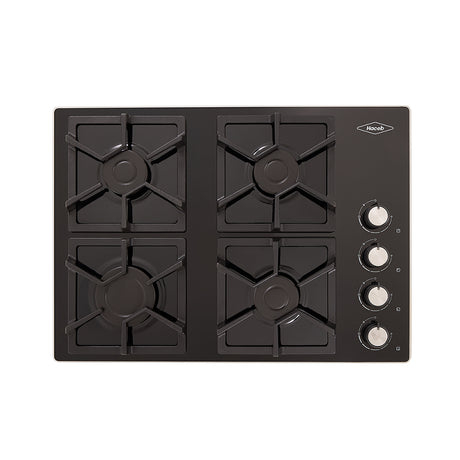 Estufa de empotrar Haceb Negro 63x48cm de Gas Natural con Cuatro Quemadores - ESTUFAS DE EMPORTRAR Y CUBIERTAS | Bylmo