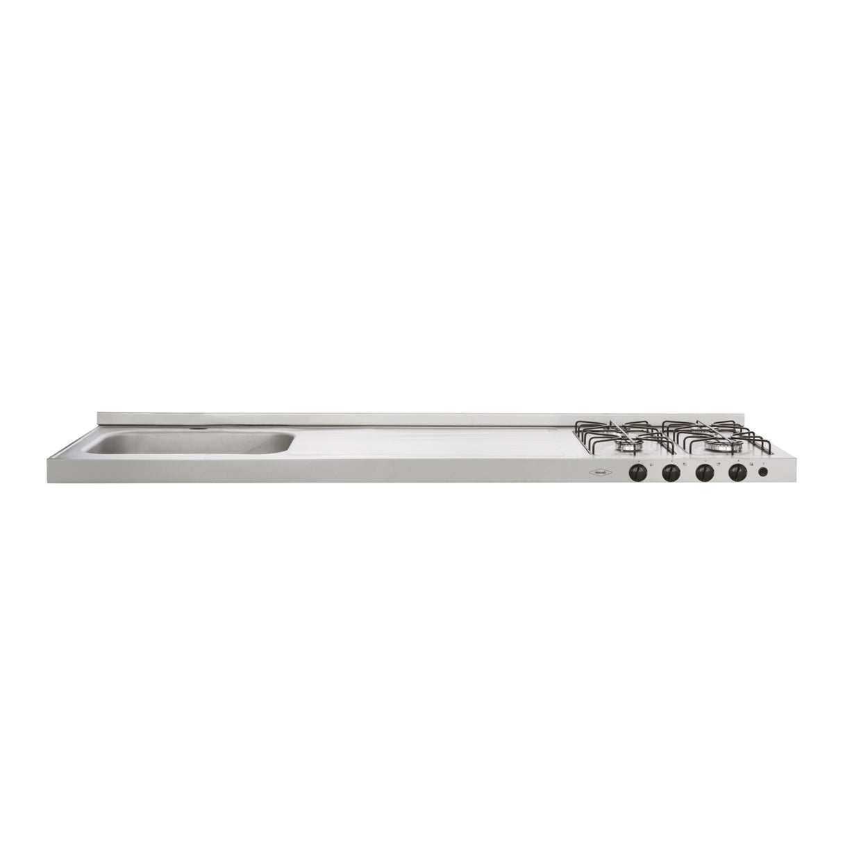 Mesón de Cocina Haceb Acero 180x53.5cm Con Pozuelo Lado Izquierdo y Estufa - MESONES DE COCINA | Bylmo