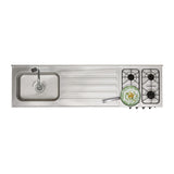 Mesón de Cocina Haceb Acero 180x53.5cm Con Pozuelo Lado Izquierdo y Estufa - MESONES DE COCINA | Bylmo