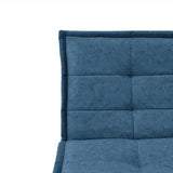 Sofá Cama Morrison Azul y Matiz Caoba 174x80cm de Tres Puestos Reclinable sin Apoya Brazos - SOFAS Y POLTRONAS | Bylmo