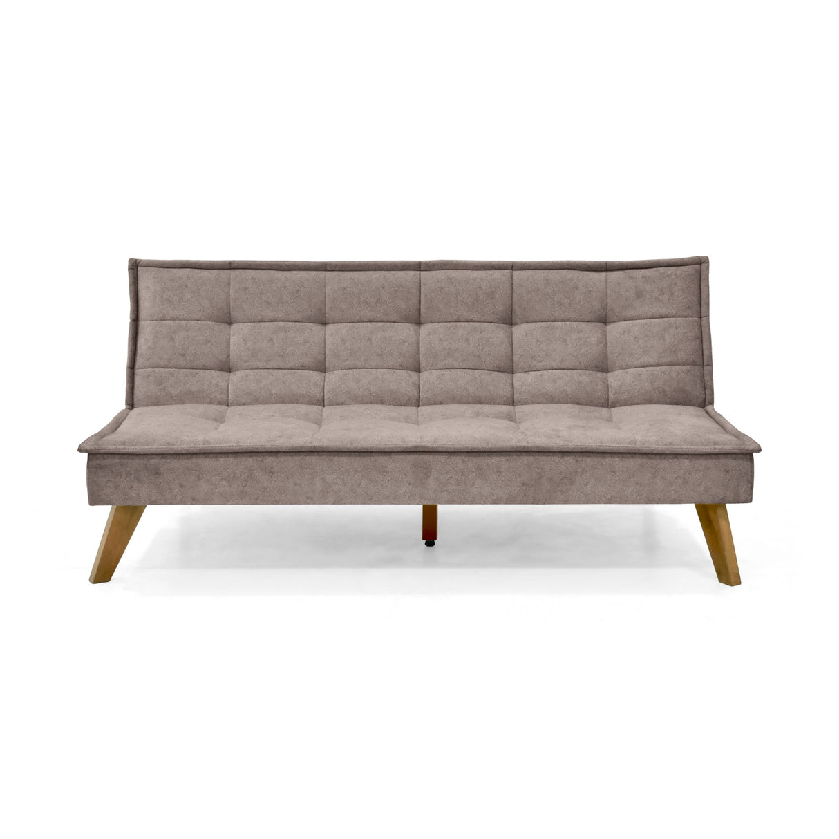 Sofá Cama Morrison Taupe y Matiz Caoba 174x80cm de Tres Puestos Reclinable sin Apoya Brazos - SOFAS Y POLTRONAS | Bylmo