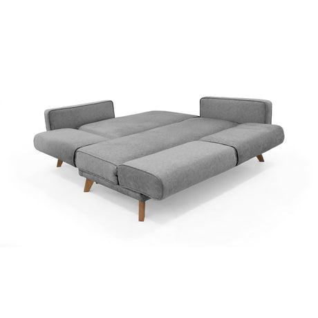 Sofá Cama en L Izquierda Chelsea Gris y Matiz Caoba 175x76cm de Dos Puestos Reclinable con Apoya Brazos - SOFAS Y POLTRONAS | Bylmo