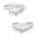Sofá Cama en L Izquierda Chelsea Gris y Matiz Caoba 175x76cm de Dos Puestos Reclinable con Apoya Brazos - SOFAS Y POLTRONAS | Bylmo