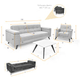 Sala Moretto Beige y Matiz Caoba 230x82cm de Tres Puestos Reclinable con Apoya Brazos - SOFAS Y POLTRONAS | Bylmo