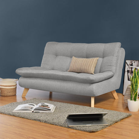 Sofá Toulouse Plata y Matiz Natural 140x80cm de Dos Puestos sin Apoya Brazos - SOFAS Y POLTRONAS | Bylmo