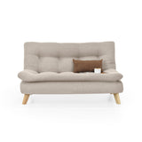 Sofá Toulouse Beige y Matiz Natural 140x80cm de Dos Puestos sin Apoya Brazos - SOFAS Y POLTRONAS | Bylmo