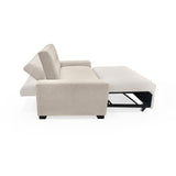 Sofá Cama Hamburgo Beige y Matiz Wengue 160x86cm de Dos Puestos Reclinable sin Apoya Brazos - SOFAS Y POLTRONAS | Bylmo