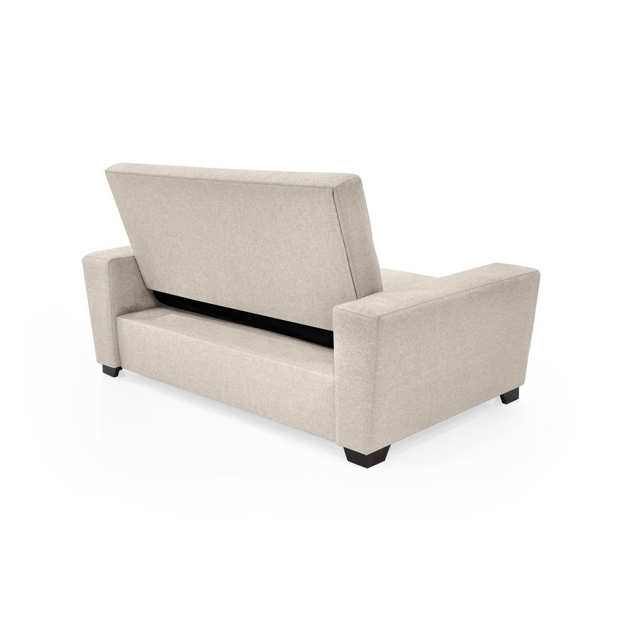 Sofá Cama Hamburgo Beige y Matiz Wengue 160x86cm de Dos Puestos Reclinable sin Apoya Brazos - SOFAS Y POLTRONAS | Bylmo