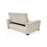 Sofá Cama Hamburgo Beige y Matiz Wengue 160x86cm de Dos Puestos Reclinable sin Apoya Brazos - SOFAS Y POLTRONAS | Bylmo