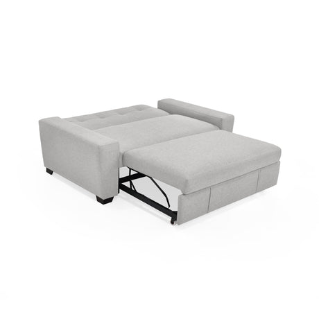 Sofá Cama Hamburgo Plata y Matiz Wengue 160x86cm de Dos Puestos Reclinable sin Apoya Brazos - SOFAS Y POLTRONAS | Bylmo