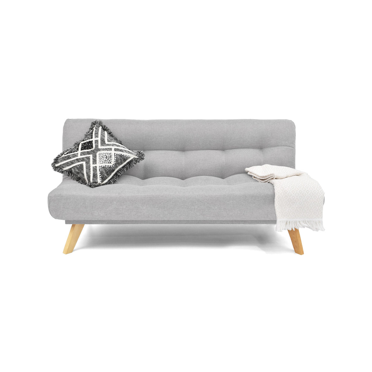 Sofá Cama Porto Plata y Matiz Natural 182x85cm de Tres Puestos Reclinable sin Apoya Brazos - SOFAS Y POLTRONAS | Bylmo