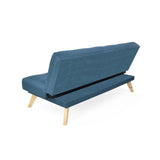 Sofá Cama Porto Azul y Matiz Natural 182x85cm de Tres Puestos Reclinable sin Apoya Brazos - SOFAS Y POLTRONAS | Bylmo